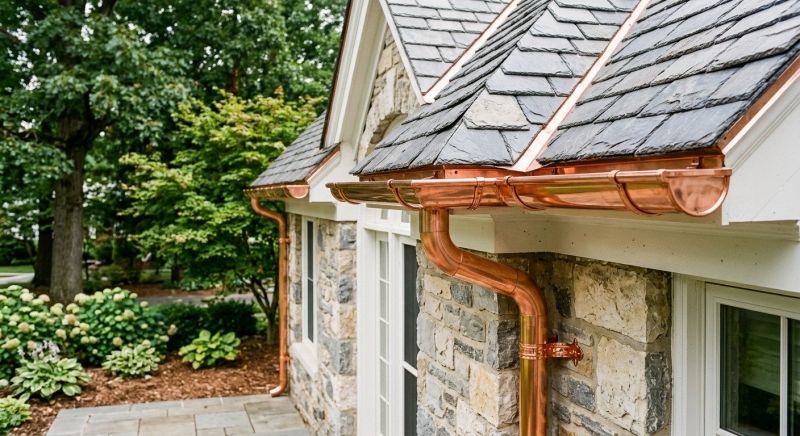 Copper Rain Gutter Service project example